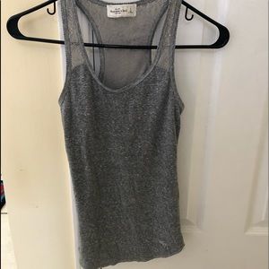 grey lace back tank top